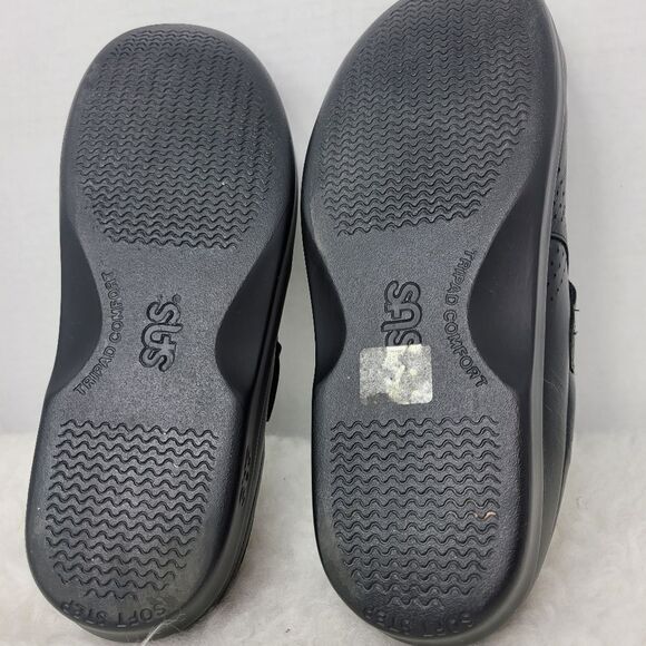 SAS Clog Slip On Black Leather Comfort USA Made Women's Shoes Size 9 - Picture 10 of 10